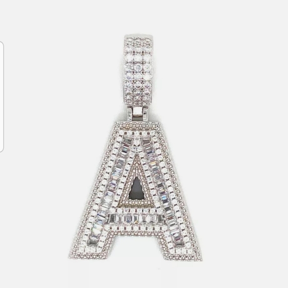 Sterling Silver plated Letter A Initial Pendant - Picture 1 of 1